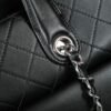 CHL Black and silver leather tote airport bag zipper shopping bag 37cm
