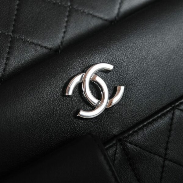 CHL Black and silver leather tote airport bag zipper shopping bag 37cm