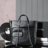 CHL Black and silver leather tote airport bag zipper shopping bag 39.5cm
