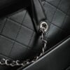 CHL Black and silver leather tote airport bag zipper shopping bag 39.5cm