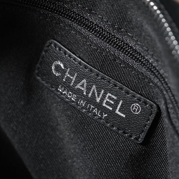 CHL Black and silver leather tote airport bag zipper shopping bag 39.5cm