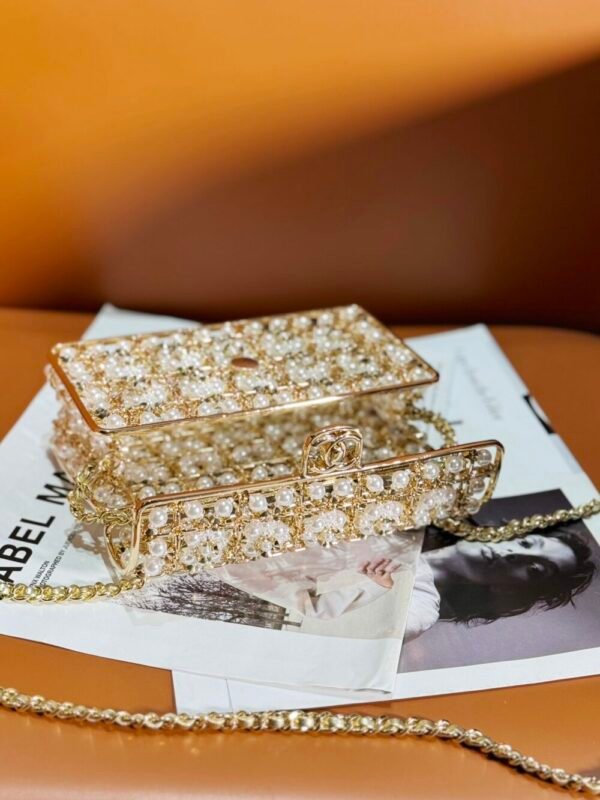 CHL 23 CF Handmade Pearl Hollow Metal Bag 17cm