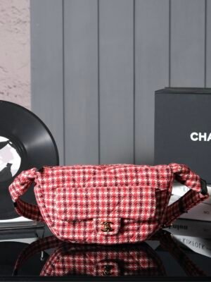 CHL 24N Red Houndstooth Crossbody Bag Ski Series AS5302 30cm
