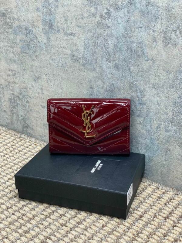 YSSL YSL luxury for women Patent leather card wallet 13.5x9.5x3cm