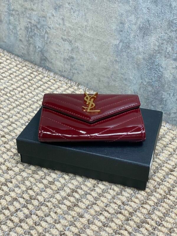 YSSL YSL luxury for women Patent leather card wallet 13.5x9.5x3cm