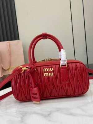 MM miuniu luxury designer fashion for women handbag Sheepskin bowling bag 27cm