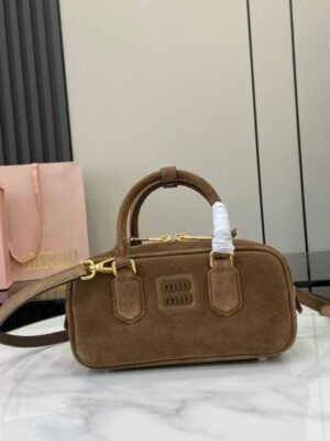 MM miuniu luxury designer fashion for women handbag Cowhide bowling bag 22cm