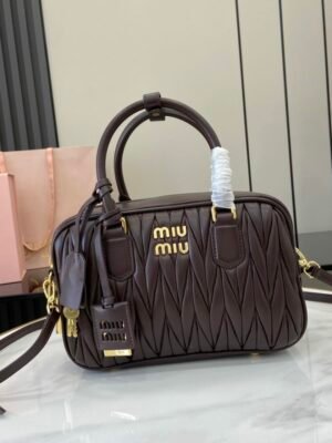 MM miuniu luxury designer fashion for women handbag Sheepskin bowling bag 24cm
