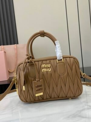 MM miuniu luxury designer fashion for women handbag Sheepskin bowling bag 24cm