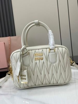 MM miuniu luxury designer fashion for women handbag Sheepskin bowling bag 24cm