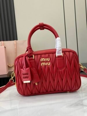 MM miuniu luxury designer fashion for women handbag Sheepskin bowling bag 24cm