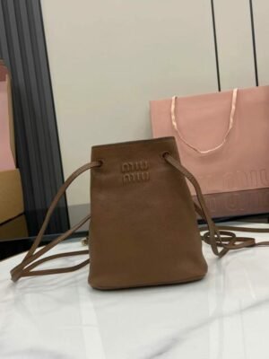 MM miuniu luxury designer fashion for women Shoulder bags Lambskin bucket bag 17cm