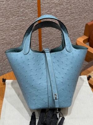 HM HRMS For Women Handbags Shoulder bags 100% KK ostrich Picotin lock 18cm