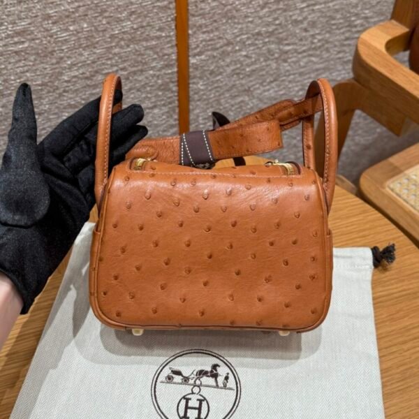 HM HRMS For Women Handbags Shoulder bags 100% KK ostrich Mini Lindy
