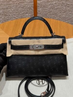 HM HRMS For Women Handbags Shoulder bags 100% KK ostrich mini kelly 2