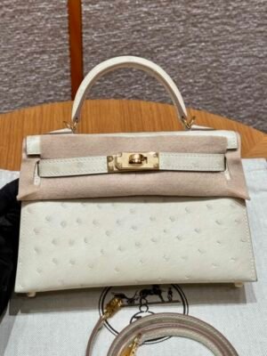 HM HRMS For Women Handbags Shoulder bags 100% KK ostrich mini kelly