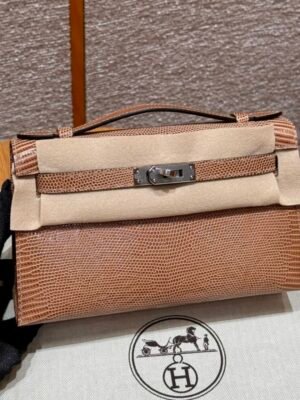 HM HRMS For Women Handbags Shoulder bags 100% Lizard Kelly Pochette