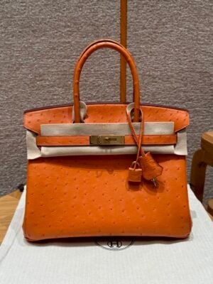 HM HRMS For Women Handbags Shoulder bags 100% KK ostrich Birkin 30