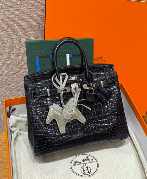 HM HRMS For Women Handbags Shoulder bags 100% Porosus Crocodile Birkin 25
