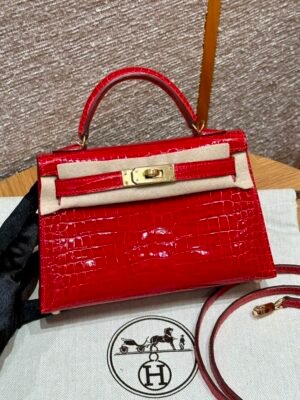 HM HRMS For Women Handbags Shoulder bags 100% Alligator mini kelly