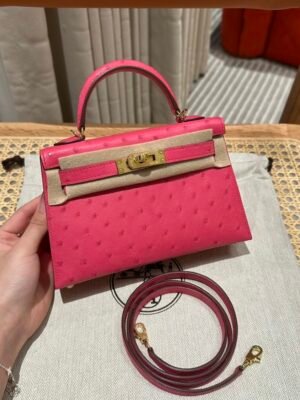 HM HRMS For Women Handbags Shoulder bags mini kelly 100% KK ostrich