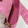 FI Baguette Pink with Embroidery Medium Bag For Woman 28cm/11in
