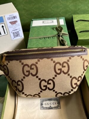 gg Jumbo gg Belt Bag Camel And Ebony Jumbo gg Canvas For Women? 15.3in/39cm gg 696031 UKMDG 2570