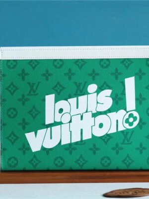 LV Pochette Voyage MM Vintage Monogram Canvas Green By Virgil Abloh For Fall-Winter, Travel Accessories 27cm LV M80803