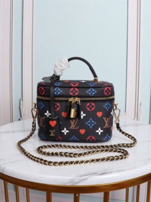 LV Vanity PM Bag Game On Monogram Canvas Black By Nicolas Ghesquiere For Women, Women¡¯s Handbags, Shoulder And Crossbody 7.5in/19cm LV M57482