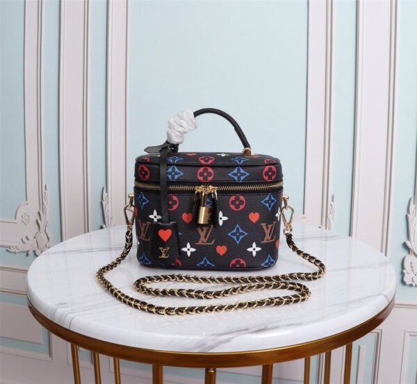 00c394c6-e10e-479e-80e1-ec42229ee6c2 LV Vanity PM Bag Game On Monogram Canvas Black By Nicolas Ghesquiere For Women, Women¡¯s Handbags, Shoulder And Crossbody 7.5in/19cm LV M57482