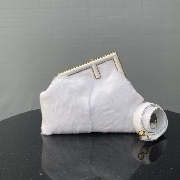 FI First Medium White Fox Fur Bag For Woman 32.5cm/13in