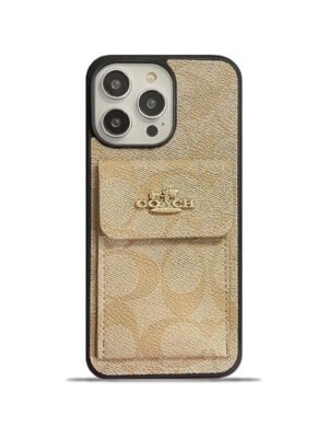 Coach iPhone Case With Card Holder Wallet Coffee  -SZK240425