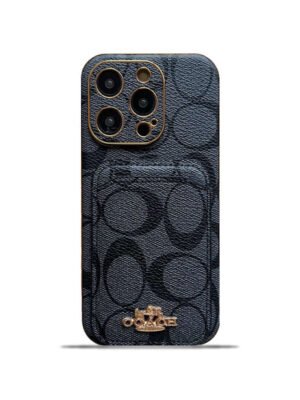 Coach iPhone Case With Card Holder Black  -KB241651