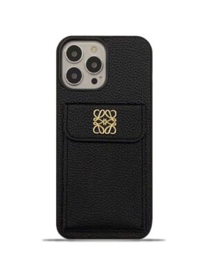 LOEWE iPhone Case With Card Holder Black-QBK240603
