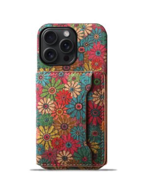 Vintage  Floral seasons Leather Wallet Case  ¨C Boho Chic Protection for iPhone Case