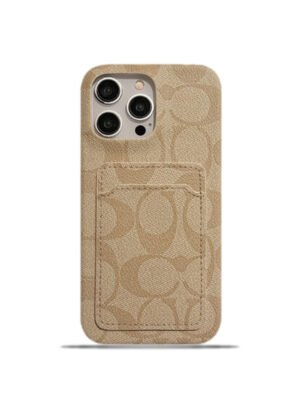 Classic Coach  iPhone Case With Card Holder White -JQB240330