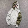 BAPE GREEN CAMO FULL ZIP HOODIE GREY