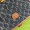 gg Children’s gg? Messenger Bag Dark Blue And Ivory Eco Washed Organic gg Jacquard Denim For Women? 11.4in/29cm gg