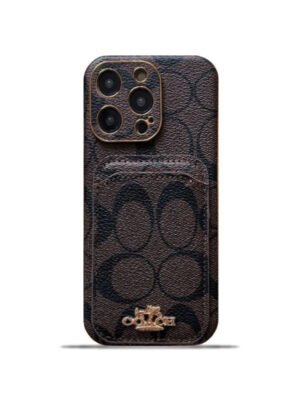 Coach iPhone Case With Card Holder Brown  -KB241651