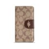 Coach iPhone Case  Leather Flip Case with Card Holder Brown-PTK241622
