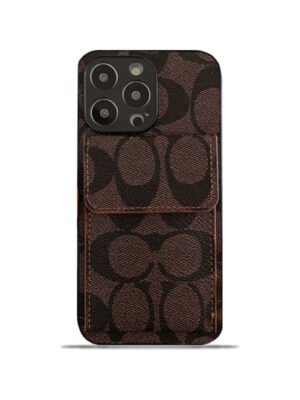Coach iPhone Case With  Wallet Dark Brown-HP240513