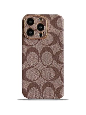 Coach iPhone Case Leather Light Brow -QBK240513