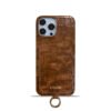 Alligator Print Celine iPhone Case With Card Holder And Strap Brown -EYP241415