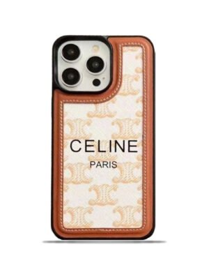 White Celine iPhone Case With Strap-SZ231124