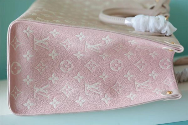 04ac467a LV Onthego MM Monogram Empreinte Beige/ Pink/ Yellow For Women, Shoulder And Crossbody Bags 35cm/13.8in LV M46128