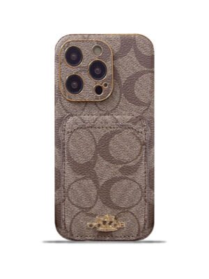 Coach iPhone Case With Card Holder  Coffee  -KB241651