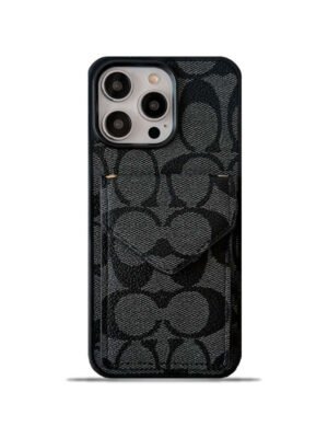 Coach iPhone Case With Card Holder And Strap Light Black -SJ240513
