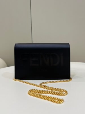 FI Wallet On Chain Mini Black Bag For Woman 13.5cm/5.5in