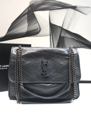 YSSL Niki Medium Chain Bag Grey For Women 11in/28cm YSL