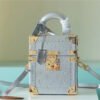 LV The Camera Box Monogram Empreinte By Nicolas Ghesquiere Light Blue For Women,  Shoulder And Crossbody Bags 9.3in/16cm LV